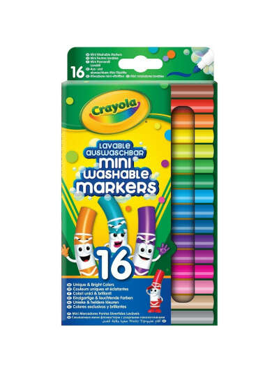 Набор смываемых мини-фломастеров, 16 штук, Crayola