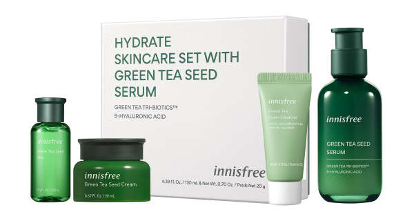 Innisfree Hydrate Skincare Set With Green Tea Seed Serum