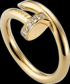 Кольцо Juste un Clou: Кольцо Juste un Clou, желтое золото 18 карат, 22 бриллианта классической огранки общим весом 0,13 карата