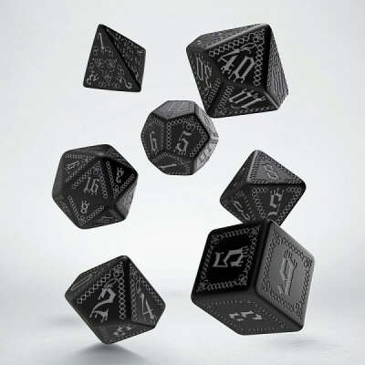 SPAT37 Набор кубиков Pathfinder "Carrion Crown",  для RPG, черно-серебристый