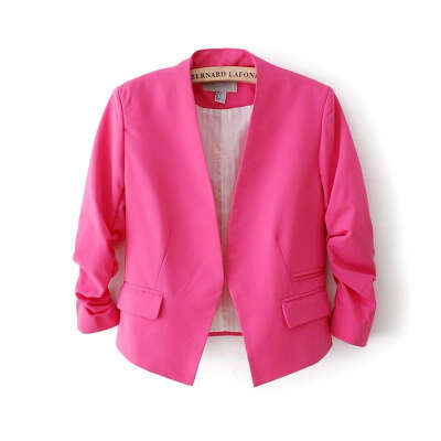 Pleated Slim Short Coat Rose