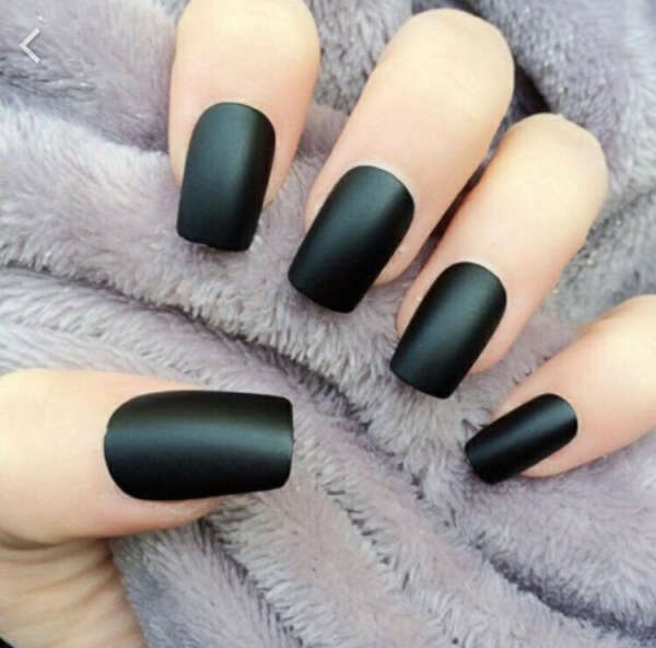 black matte nails.