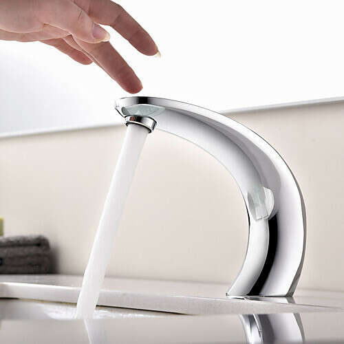 Touch Sensor Chrome Centerset Hands free One Hole Bathroom Sink Faucet– FaucetSuperDeal.com