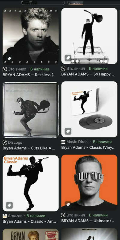 Bryan Adams Vinyl