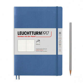 Записная книжка блокнот в мягкой обложке Leuchtturm Medium A5 Muted Colours в точку,  голубой