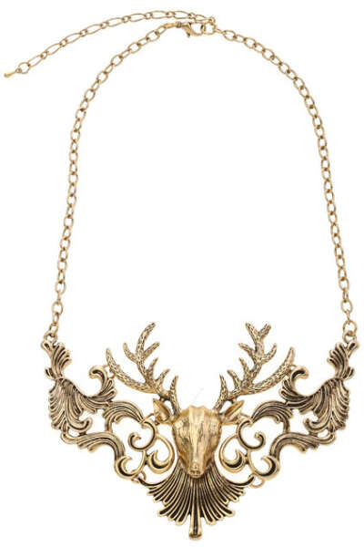 Deer Head Golden Necklace