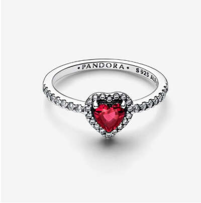 Кольцо Pandora - Elevated Red Heart Ring