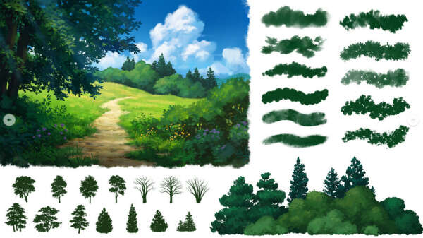 ArtStation - Ghibli-Inspired Brushes 2 for Photoshop and Procreate | Brushes