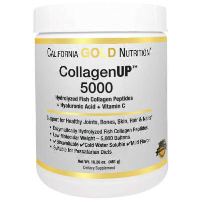 California Gold Nutrition, Collagen UP™ 5000, Marine-Sourced Collagen Peptides + Hyaluronic Acid & Vitamin C