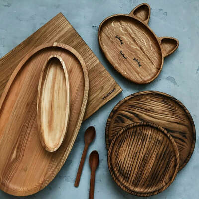 Необычная керамическая или деревянная посуда