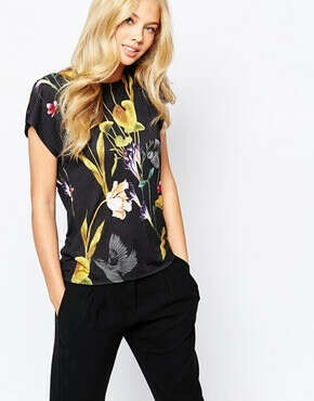 Ted Baker Zennia Floral Slub Tee at asos.com