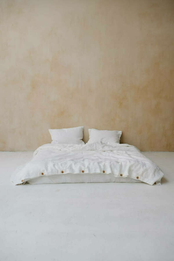 Комплект постельного белья из умягчённого льна Белый