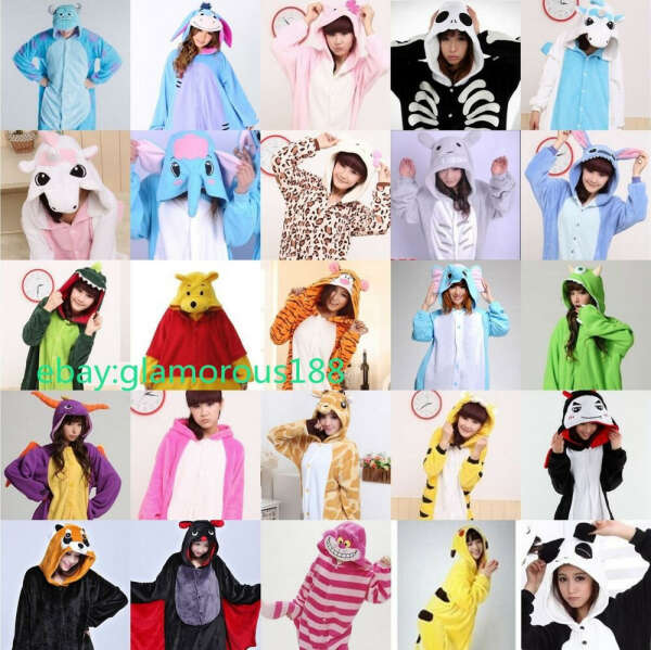 Hot New Unisex Adult Pajamas Kigurumi Cosplay Costume Animal Onesie Sleepwear