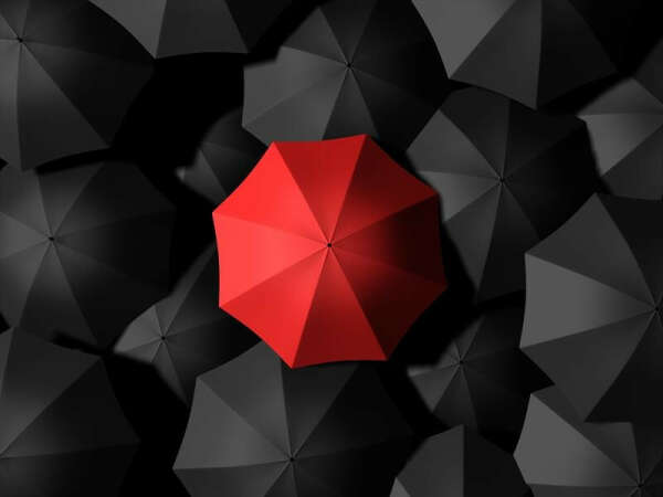 Красный зонт