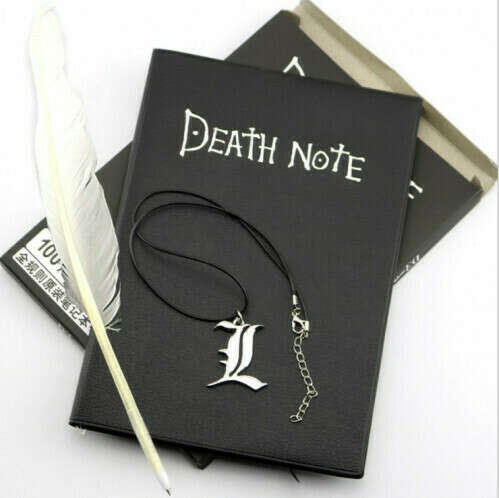 Блокнот Тетрадь Смерти Death Note (оригинал) Кулон L в подарок (6705)