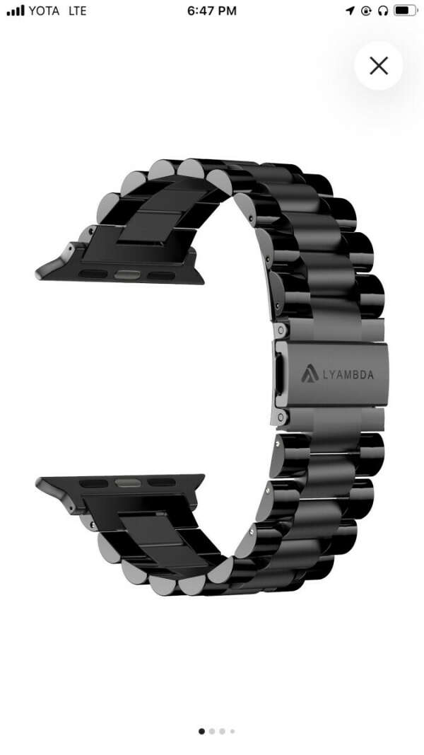 Lyambda Ремешок из нержавеющей стали Keid для Apple Watch 38/40 mm, black
