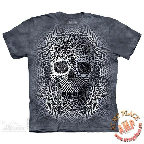 Серая футболка с черепом Lace Skull