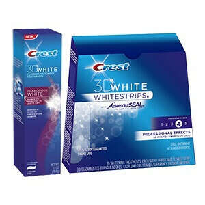 Crest 3D White Whitestrips Professional Effects + Паста Crest Glamorous White