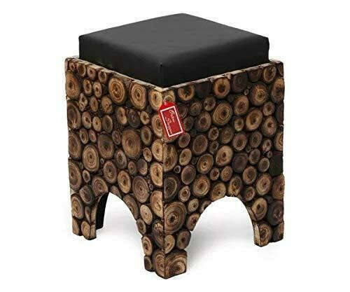 Wooden Stool/Chair with Storage Natural Wood Blocks