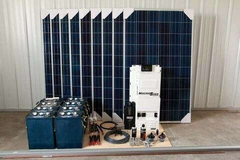 Suntye Basic Solar Kit #4: 24V, 1.84kW solar system – 3 parallel strings, 3 panels each in series bundled with set-up accessories and components (44 items)