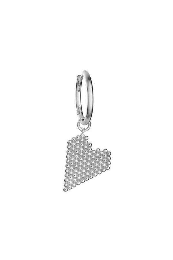 Монохуп с бисерным сердцем из серебра 925 покрытого родием – купить в интернет-магазине AVGVST