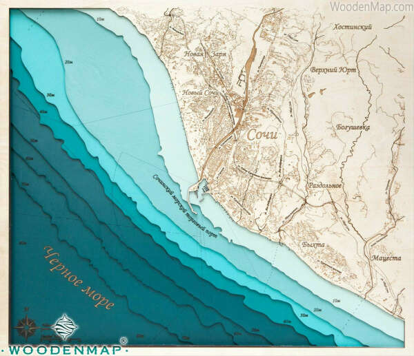 Woodenmap - Карта Сочи