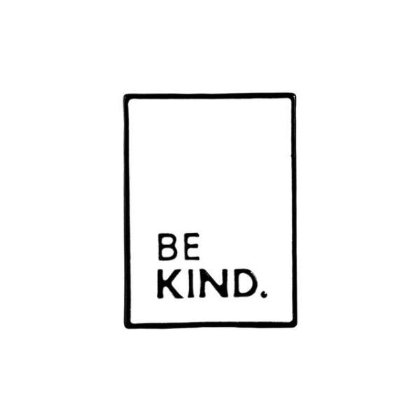 Брошь "Be kind" чёрное на белом