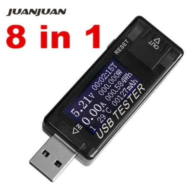USB Тестер 8 in1 QC2.0 3.0 4 30v Electrical power USB capacity voltage tester current meter monitor voltmeter ammeter 40% off купить на AliExpress