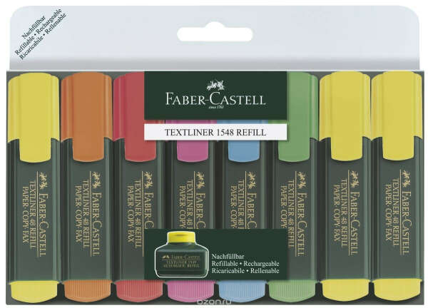 Faber-Castell Текстовыделитель 1548 набор цветов в футляре 8 шт