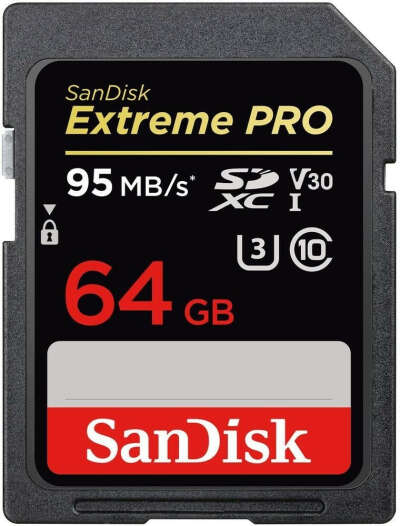 Карта памяти SanDisk Extreme Pro SDHC 32Gb Class 10 UHS-I U1 (95/90 MB/s)