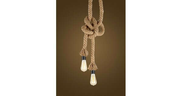 Hemp Rope Cluster Light with LED Filament Bulbs