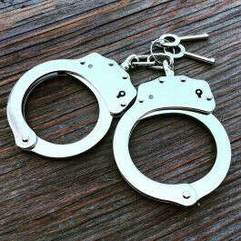 Official Police Style Handcuffs with 2 Keys High Quality Chain Link Stainless Steel Silver