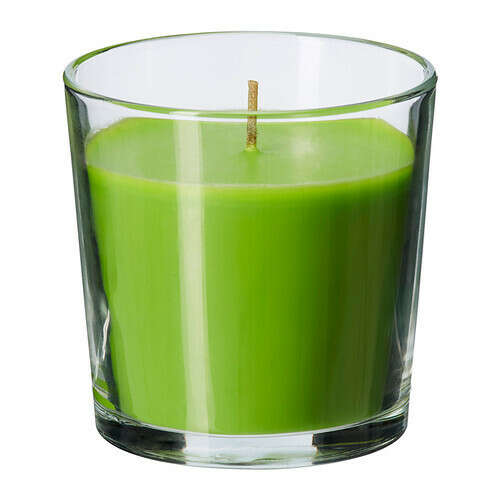 Ароматическая свеча в стакане, зеленый Зеленое яблоко