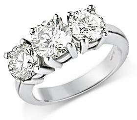 3 Stone Diamond Platinum Ring