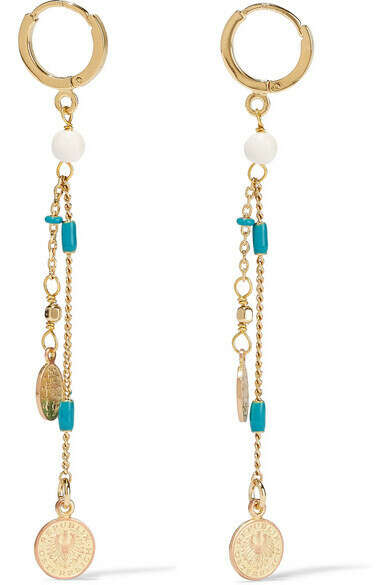 Isabel Marant - Casablanca gold-tone, bone and resin earrings