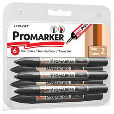 LETRASET PROMARKER 6 COLORS SKIN TONES 2