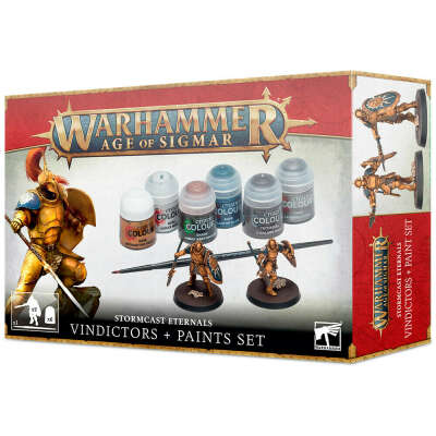 Набор красок с миньками Age of Sigmar: Stormcast Eternals Vindictors + Paints Set