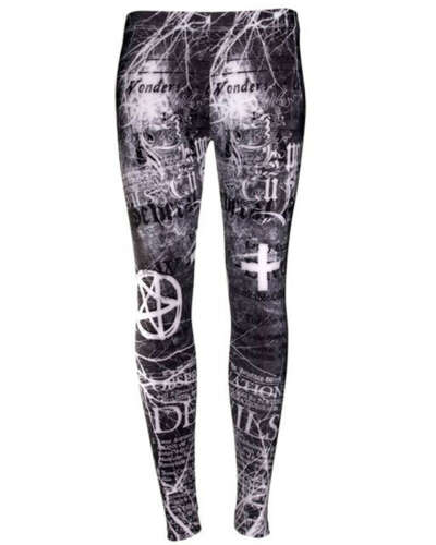 Disturbia Clothing Occult Leggings Black Gothic Witchcraft Pentagram Tattoo