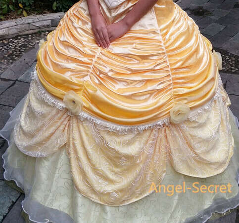 P102 cosplay beauty and beast princess belle Costume tailor made adult GOWN from angel-secret