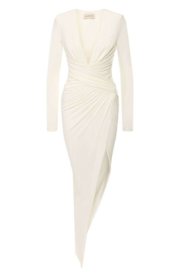 Женское белое платье из вискозы ALEXANDRE VAUTHIER — купить за 125500 руб. в интернет-магазине ЦУМ, арт. 202DR1269 1029-202