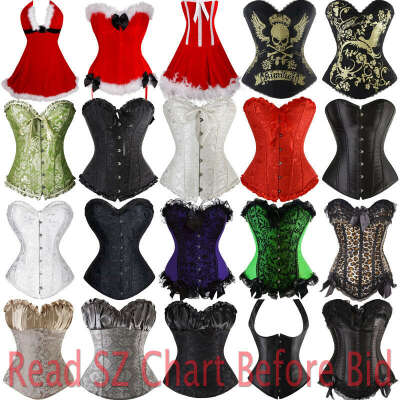 Brocade Overbust Boned Bustier Corset Bustier Top SEXY Lingerie Plus Size S-6XL