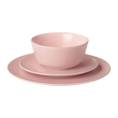 Розовая посуда из икеи