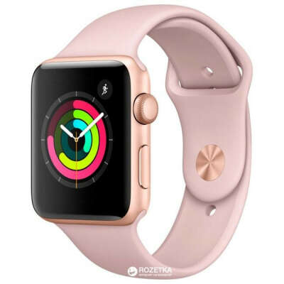 Apple Watch Series 3 GPS 42mm Gold Aluminium Case with Pink Sand Sport Band (MQL22FS/A)