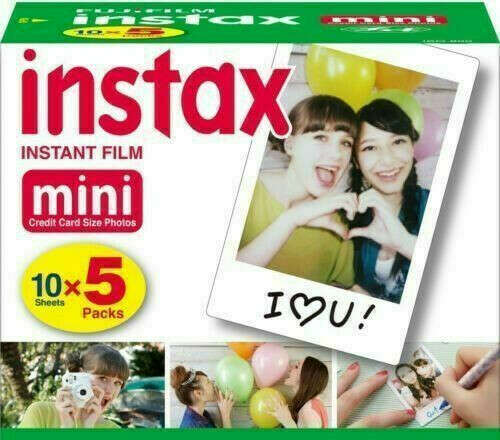 Fujifilm Instax Mini Instant Film, 10 Sheets (Pack of 5)