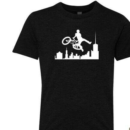 BMX EXTREME ACTION ON AIR SPORT BICYCLE SOFTSTYLE KID&#039;S TSHIRT