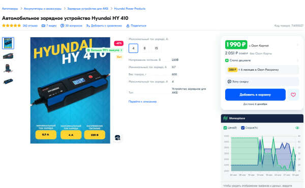 Автомобильное зарядное устройство Hyundai HY 410