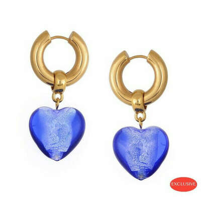 серьги vivalavika Heart of Glass Earrings - Blue