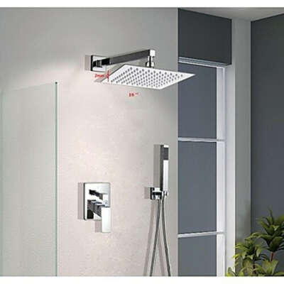 Waterfall Handheld Bathroom Wall Mount Brass Chrome Rain Shower Shower Faucet --FaucetSuperDeal.com