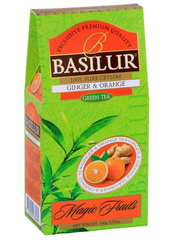 Basilur / Рассыпной (!) чай зеленый Волшебные фрукты "Имбирь и Апельсин", 100 г
