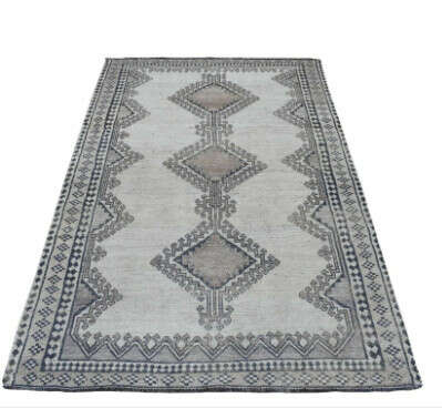 VINTAGE AND WORN DOWN DISTRESSED COLORS PERSIAN QASHQAI HAND KNOTTED BOHEMIAN RUG